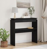 VidaXL Console Tafel Zwart Eiken 80x30x80 cm Gemaakt van Hout
