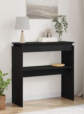 VidaXL Console Tafel Zwart Eiken 80x30x80 cm Gemaakt van Hout