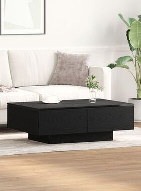 VidaXL Salontafel Zwart Eiken 90x60x31 cm Gelaagd hout