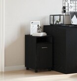 VidaXL Zijkast met Wielen Zwart Eiken 33x38x60 cm Hout