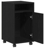 VidaXL Zijkast met Wielen Zwart Eiken 33x38x60 cm Hout