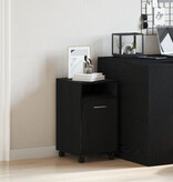 VidaXL Zijkast met Wielen Zwart Eiken 33x38x60 cm Hout