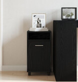 VidaXL Zijkast met Wielen Zwart Eiken 33x38x60 cm Hout