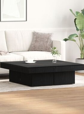 VidaXL Salontafel Zwart Eiken 90x90x28 cm Geengineerd Hout