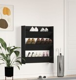 VidaXL Wand Schoenenkast Zwart Eiken 80x18x90 cm Van Hout