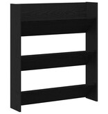 VidaXL Wand Schoenenkast Zwart Eiken 80x18x90 cm Van Hout