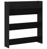 VidaXL Wand Schoenenkast Zwart Eiken 80x18x90 cm Van Hout