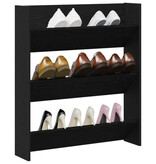 VidaXL Wand Schoenenkast Zwart Eiken 80x18x90 cm Van Hout