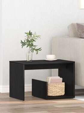 VidaXL Bijzettafel Zwart Eiken 59x36x38 cm Bewerkt Hout