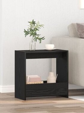 VidaXL Bijzettafel Zwart Eiken 50x26x50 cm Engineered Wood