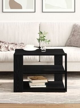 VidaXL Salontafel 59,5x59,5x40 cm bewerkt hout zwart eikenkleurig