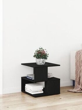 VidaXL Bijzettafel 40x40x40 cm bewerkt hout zwart eikenkleurig