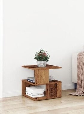 VidaXL Bijzettafel 40x40x40 cm bewerkt hout oud houtkleurig