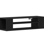 VidaXL Wand-tv-kast Zwart Eiken 100x30x26,5 cm Gemaakt van Hout