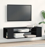 VidaXL Wand-tv-kast Zwart Eiken 100x30x26,5 cm Gemaakt van Hout