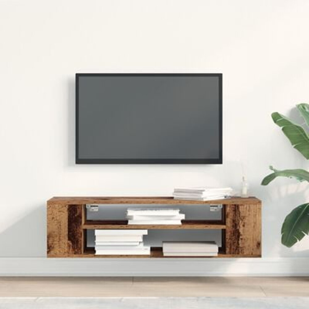 VidaXL Tv-wandmeubel 100x30x26,5 cm bewerkt hout oud houtkleurig