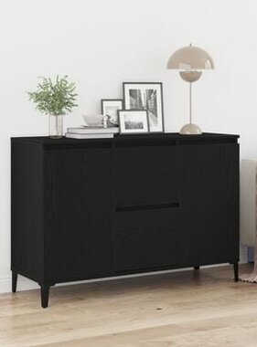VidaXL Dressoir Zwart Eiken 104x35x70 cm Gegarandeerd Hout