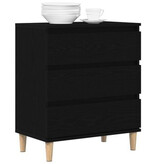 VidaXL Dressoir 60x35x70 cm bewerkt hout zwart eikenkleurig