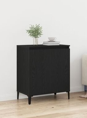 VidaXL Sideboard Zwart eiken Gegentificeerd hout 60 x 35 x 70 cm