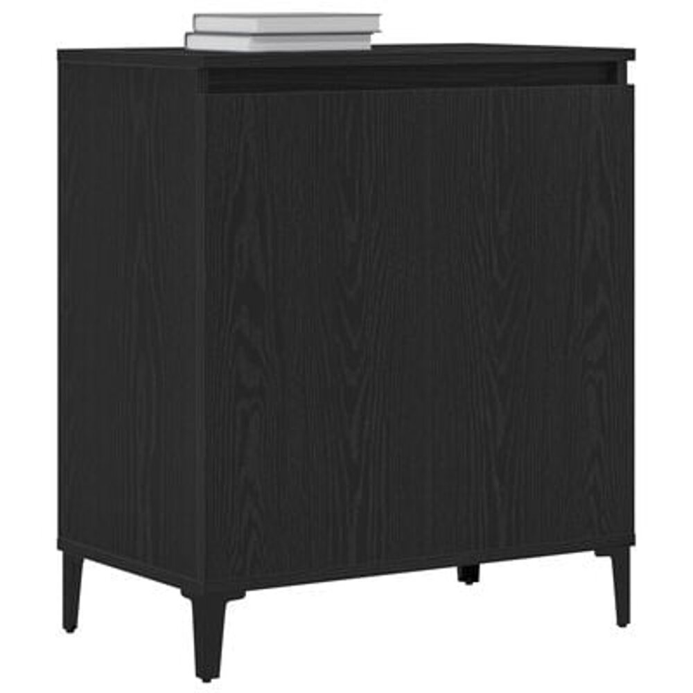 VidaXL Sideboard Zwart eiken Gegentificeerd hout 60 x 35 x 70 cm