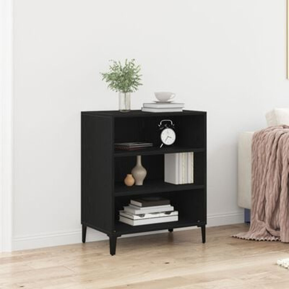 VidaXL Dressoir Zwart Eiken 57x35x70 cm Gelaagd Hout