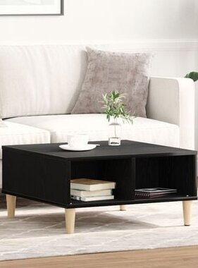 VidaXL Salontafel Zwart Eiken 60x60x30 cm Gemaakt van Geengineerd Hout