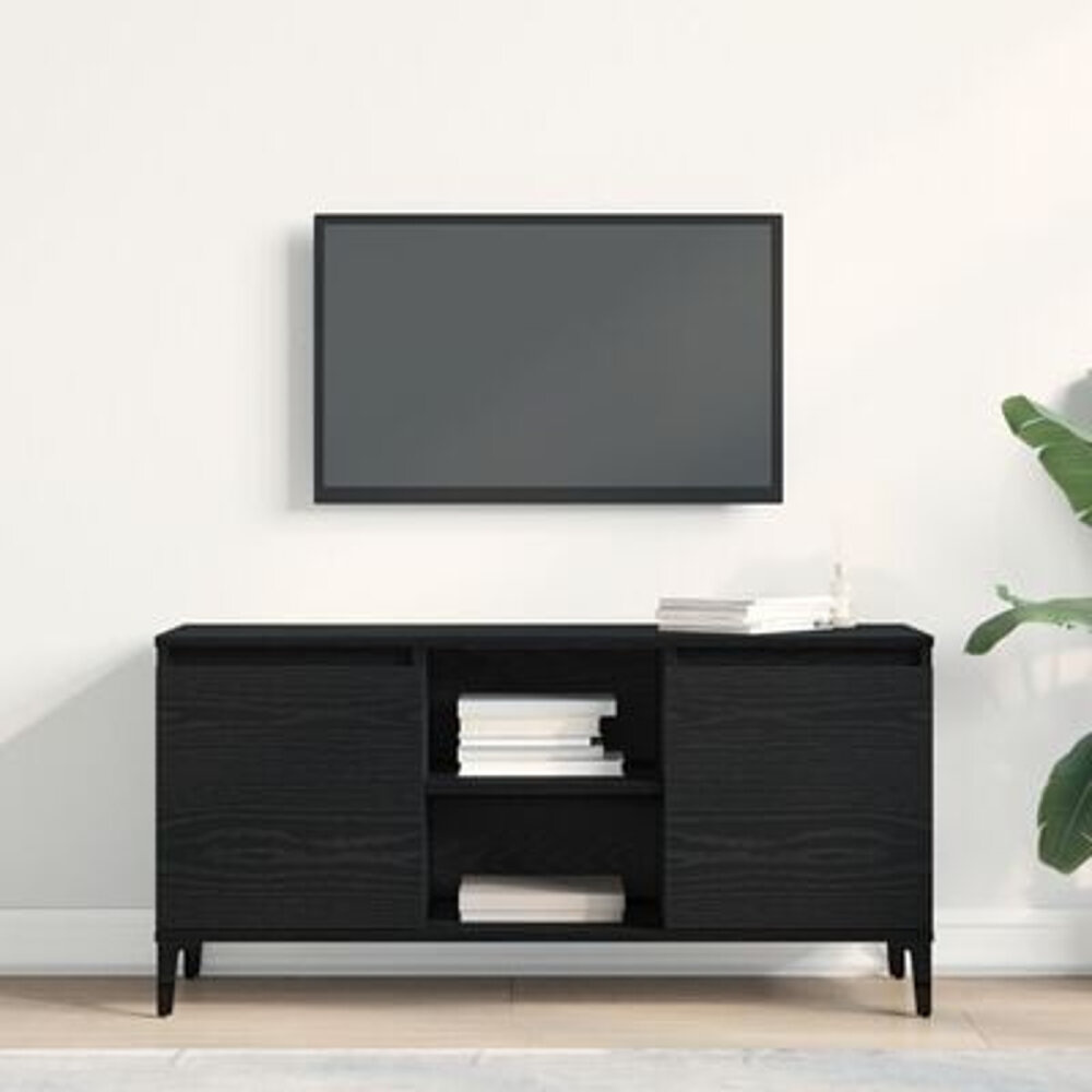 VidaXL TV-kast zwart eiken 102x35x50 cm bewerkt hout