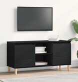VidaXL Tv-meubel met houten poot 102x35x50 cm zwart eikenkleurig