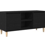 VidaXL Tv-meubel met houten poot 102x35x50 cm zwart eikenkleurig