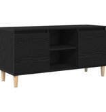VidaXL Tv-meubel met houten poot 102x35x50 cm zwart eikenkleurig