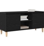 VidaXL Tv-meubel met houten poot 102x35x50 cm zwart eikenkleurig