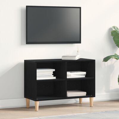 VidaXL Zwarte Eiken TV-kast - 69.5x30x50 cm, Gemaakt van Bewerkt Hout