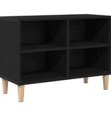 VidaXL Zwarte Eiken TV-kast - 69.5x30x50 cm, Gemaakt van Bewerkt Hout