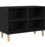 VidaXL Zwarte Eiken TV-kast - 69.5x30x50 cm, Gemaakt van Bewerkt Hout