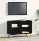 VidaXL Zwarte Eiken TV-kast - 69.5x30x50 cm, Gemaakt van Bewerkt Hout