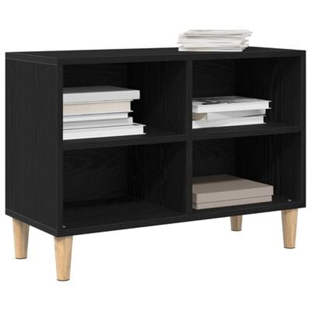 VidaXL Zwarte Eiken TV-kast - 69.5x30x50 cm, Gemaakt van Bewerkt Hout