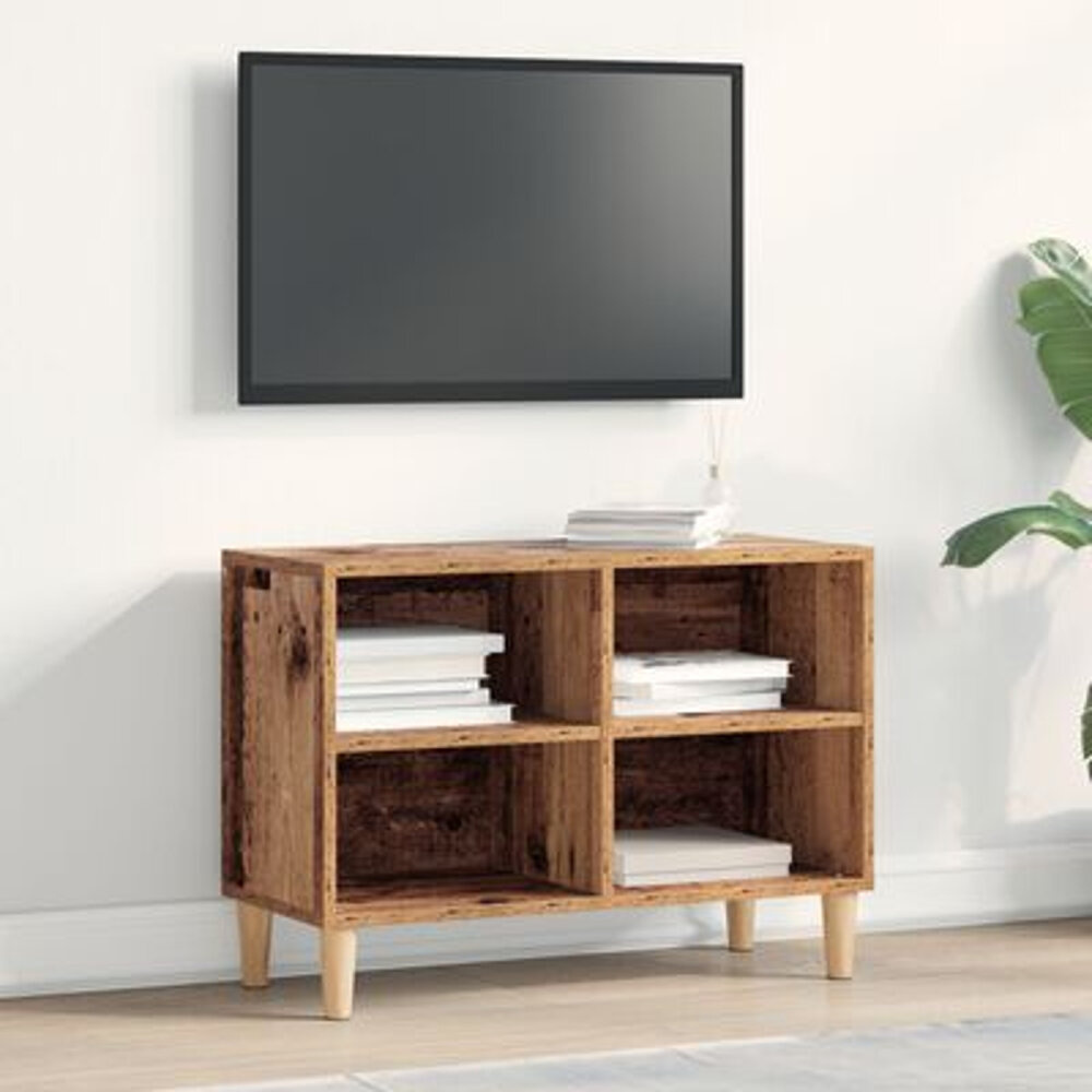 VidaXL Tv-meubel met houten poot 69,5x30x50 cm oud houtkleurig