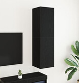 VidaXL TV-meubel Zwart Eiken 30,5x30x110 cm Gefabriceerd Hout