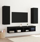 VidaXL Wandmontage TV-kasten 2 stuks Zwart Eiken 30,5x30x90 cm Bewerkt Hout