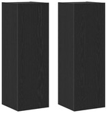 VidaXL Wandmontage TV-kasten 2 stuks Zwart Eiken 30,5x30x90 cm Bewerkt Hout