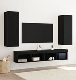 VidaXL Wandmontage TV-kasten 2 stuks Zwart Eiken 30,5x30x90 cm Bewerkt Hout