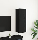 VidaXL Wand-TV-meubel Zwart Eiken 30,5x30x90 cm Geprocessed Hout