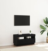 VidaXL TV-meubel met LED-verlichting Zwart Eiken 80x35x40 cm Bewerkt hout