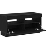 VidaXL TV-meubel met LED-verlichting Zwart Eiken 80x35x40 cm Bewerkt hout