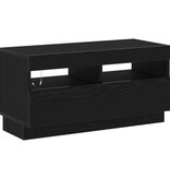 VidaXL TV-kast met LED-verlichting - Zwart Eiken - 100x35x40 cm - Bewerkt Hout