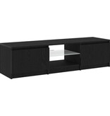 VidaXL TV-meubel met LED-verlichting - Zwart eiken - 140x40x35,5 cm - Bewerkt hout