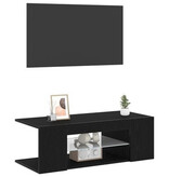 VidaXL TV-meubel met LED-verlichting - Zwart Eiken - 90x39x30 cm - Geengineerd Hout