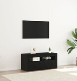 VidaXL TV-meubel met LED 90x35x40 cm bewerkt hout zwart eikenkleurig