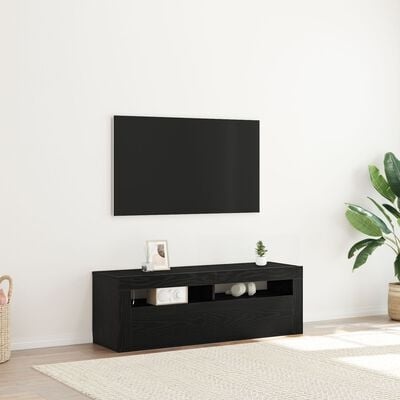 VidaXL Tv-meubel met LED 120x35x40 cm bewerkt hout zwart eikenkleurig