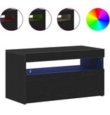 VidaXL TV Cabinets met LED Lights 2 stuks Zwart Eiken 75x35x40 cm Geengineerd Hout